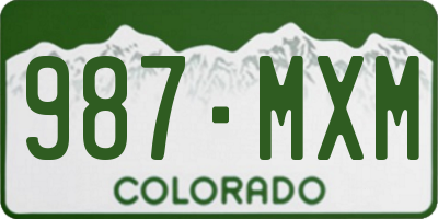 CO license plate 987MXM
