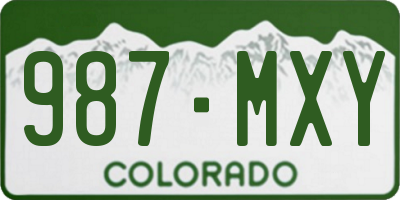 CO license plate 987MXY