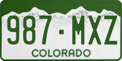 CO license plate 987MXZ
