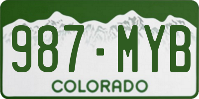 CO license plate 987MYB