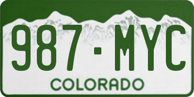 CO license plate 987MYC