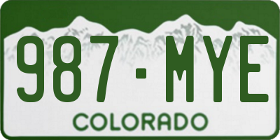 CO license plate 987MYE