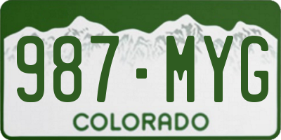 CO license plate 987MYG