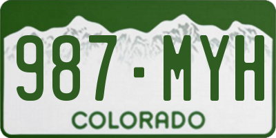 CO license plate 987MYH