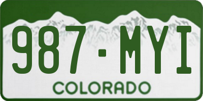 CO license plate 987MYI