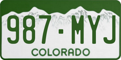 CO license plate 987MYJ
