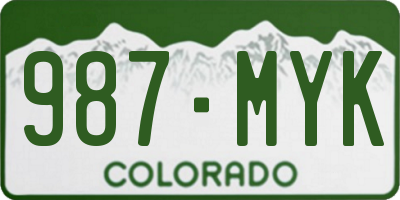 CO license plate 987MYK