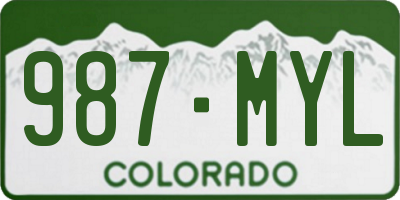 CO license plate 987MYL