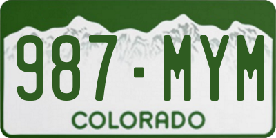 CO license plate 987MYM