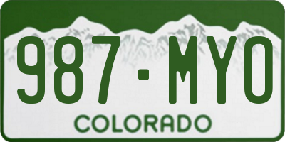 CO license plate 987MYO