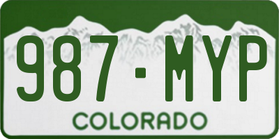 CO license plate 987MYP