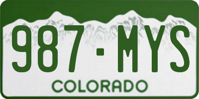 CO license plate 987MYS