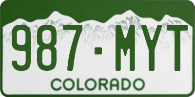 CO license plate 987MYT