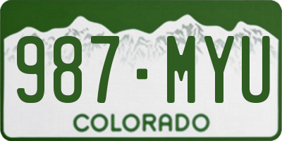 CO license plate 987MYU