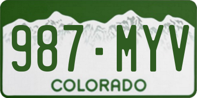CO license plate 987MYV