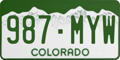 CO license plate 987MYW
