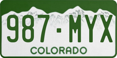 CO license plate 987MYX