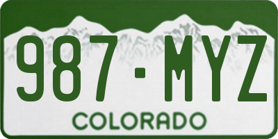 CO license plate 987MYZ