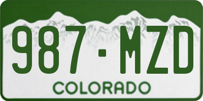 CO license plate 987MZD