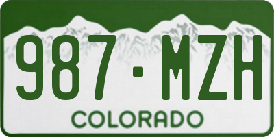 CO license plate 987MZH