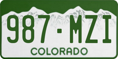 CO license plate 987MZI