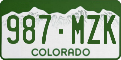 CO license plate 987MZK