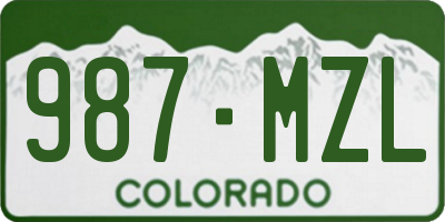 CO license plate 987MZL