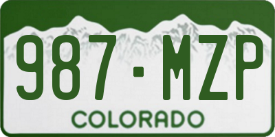 CO license plate 987MZP