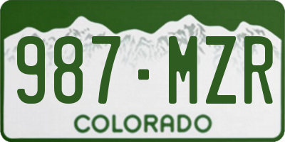 CO license plate 987MZR