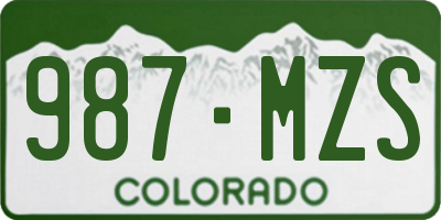 CO license plate 987MZS