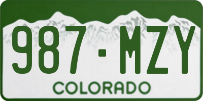 CO license plate 987MZY