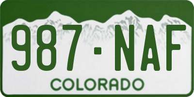 CO license plate 987NAF