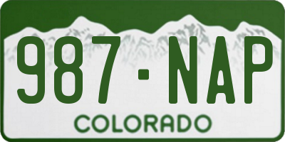 CO license plate 987NAP