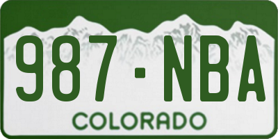 CO license plate 987NBA