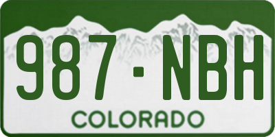 CO license plate 987NBH