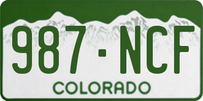 CO license plate 987NCF
