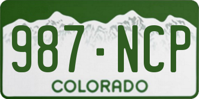CO license plate 987NCP