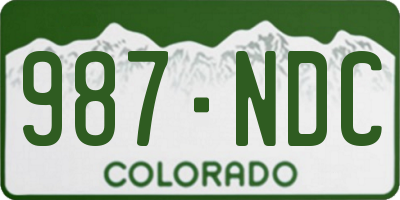CO license plate 987NDC