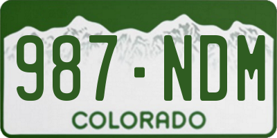 CO license plate 987NDM