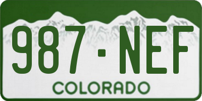 CO license plate 987NEF