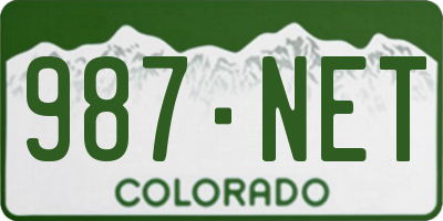 CO license plate 987NET