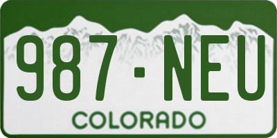 CO license plate 987NEU