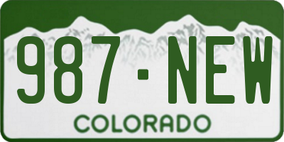CO license plate 987NEW