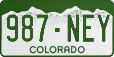 CO license plate 987NEY