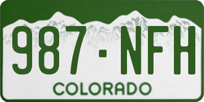 CO license plate 987NFH