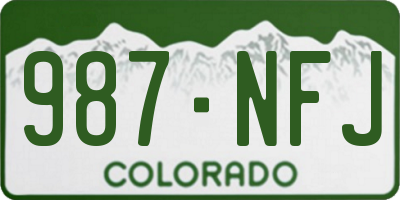 CO license plate 987NFJ