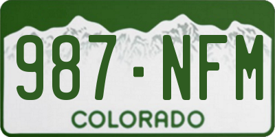 CO license plate 987NFM