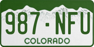 CO license plate 987NFU