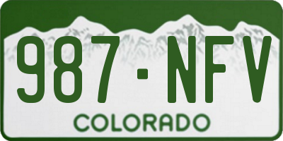 CO license plate 987NFV