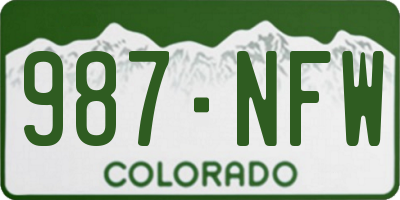 CO license plate 987NFW
